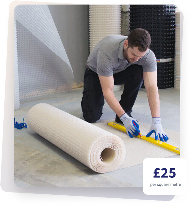 Specialist applying mould treatment remediation